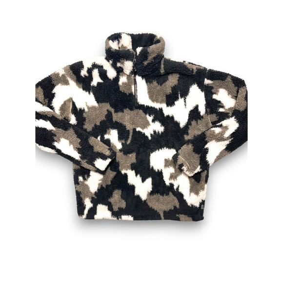 Eddie Bauer Neutral Camo Faux-Fur Sherpa Half-Zip Pullover Size Medium - Picture 13 of 13